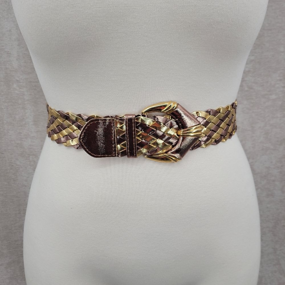 Nan Lewis Vintage Metallic Gold and Bronze Woven Belt